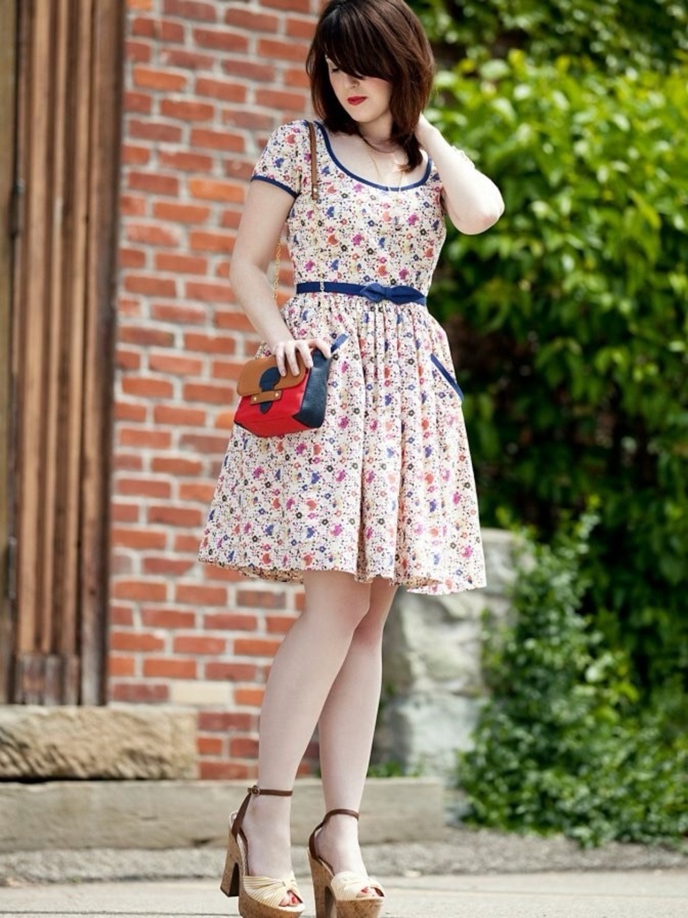 ModCloth Emily and Fin Country Homeward Dress Twee vintage size S early 2000s - Picture 3 of 4
